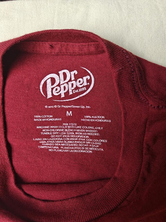 Vintage Style Maroon Dr Pepper Graphic T-Shirt Size M