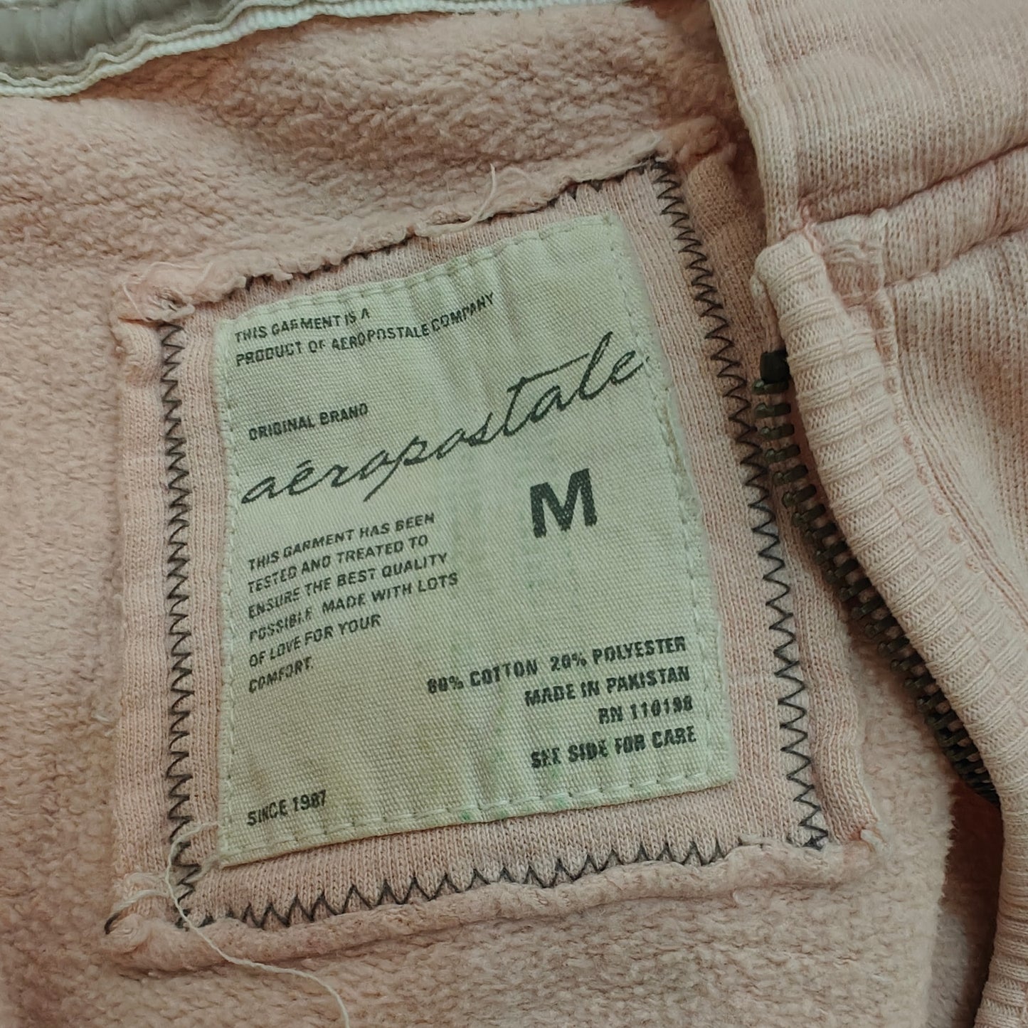 Aéropostale Blush Pink Zip Up Hoodie Women’s Medium Casual Sweatshirt