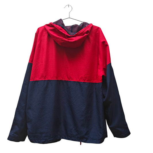 U.S. Polo Assn. Colorblock Hooded Windbreaker Jacket Red/Navy