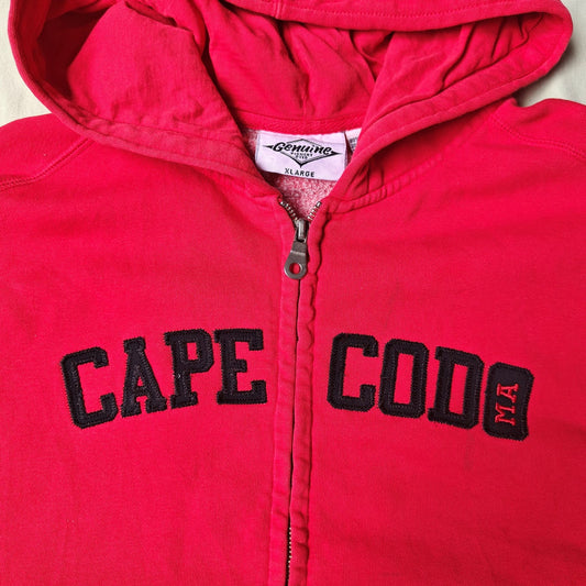 Cape Cod MA Red Zip Up Hoodie Sweatshirt XL Unisex Casual Graphic Tourist