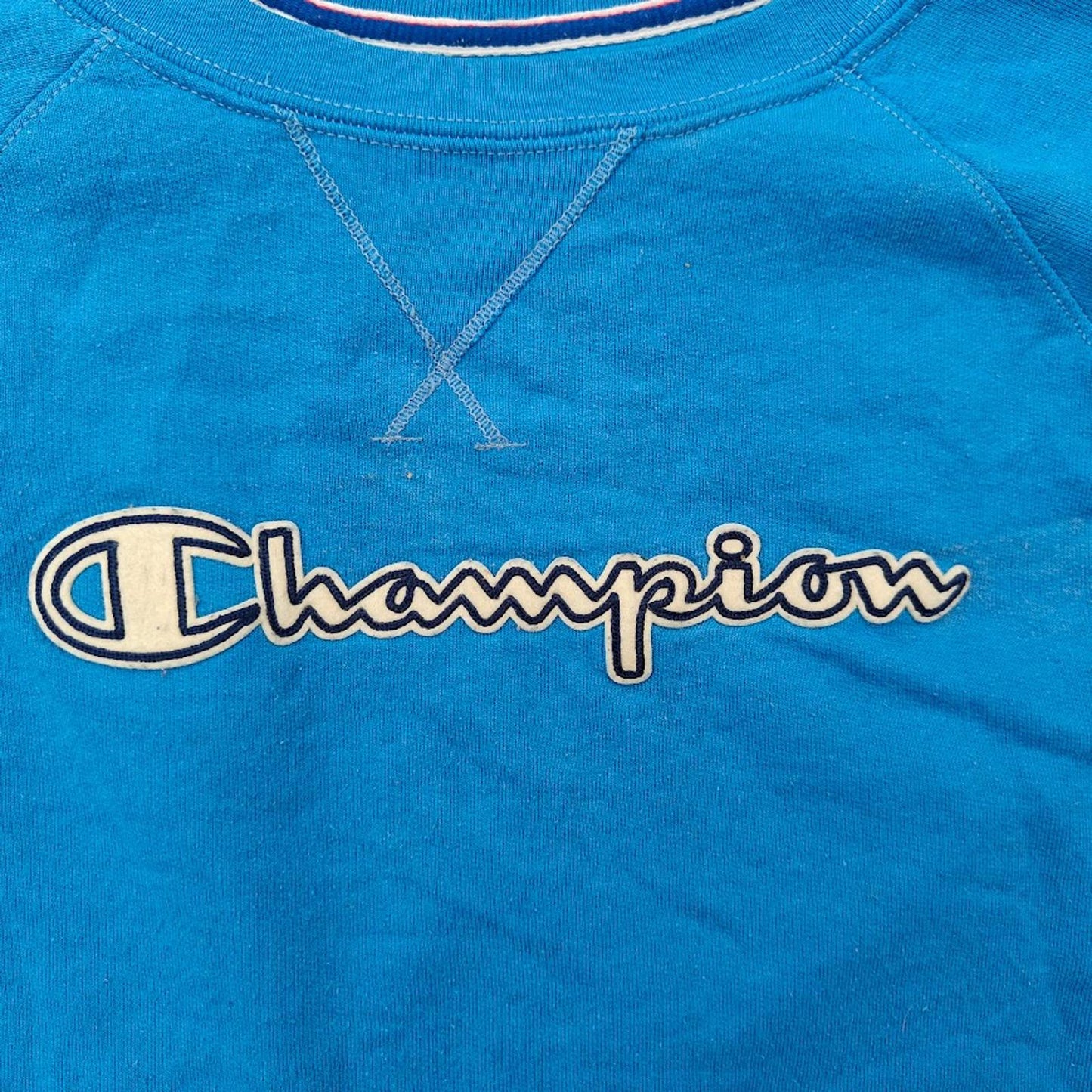Champion Blue Crewneck Sweatshirt Men’s Large Athletic Pullover Vintage Look
