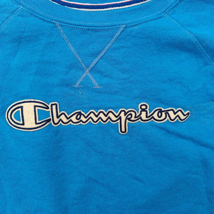 Champion Blue Crewneck Sweatshirt Men’s Large Athletic Pullover Vintage Look