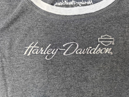 Harley Davidson Gray Ringer T-Shirt Women’s