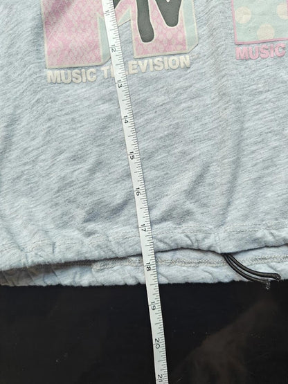 MTV Graphic Crop Tee Gray Retro Crop Top