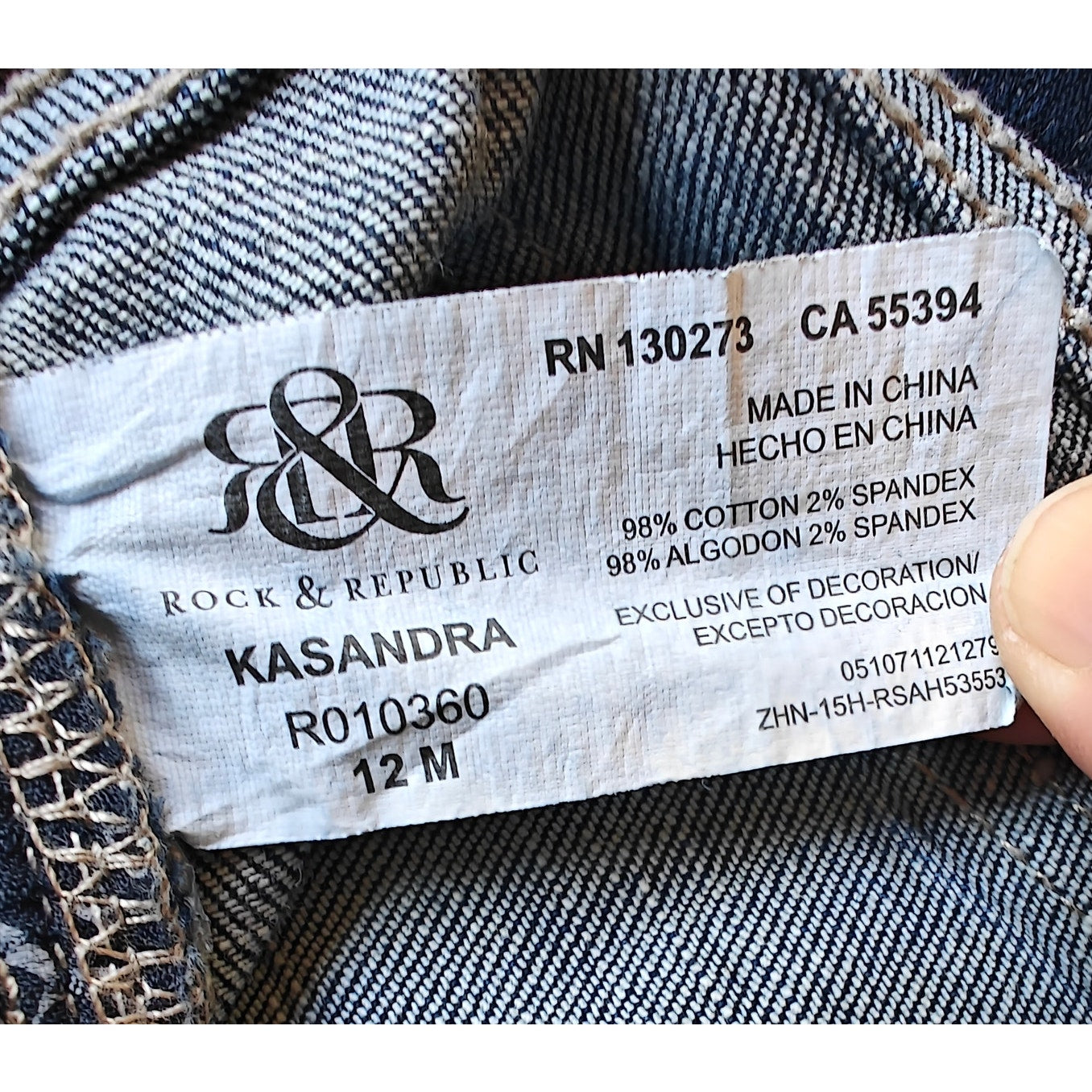 Rock & Republic Kasandra Mid Rise Bootcut Jeans 12M Dark Wash