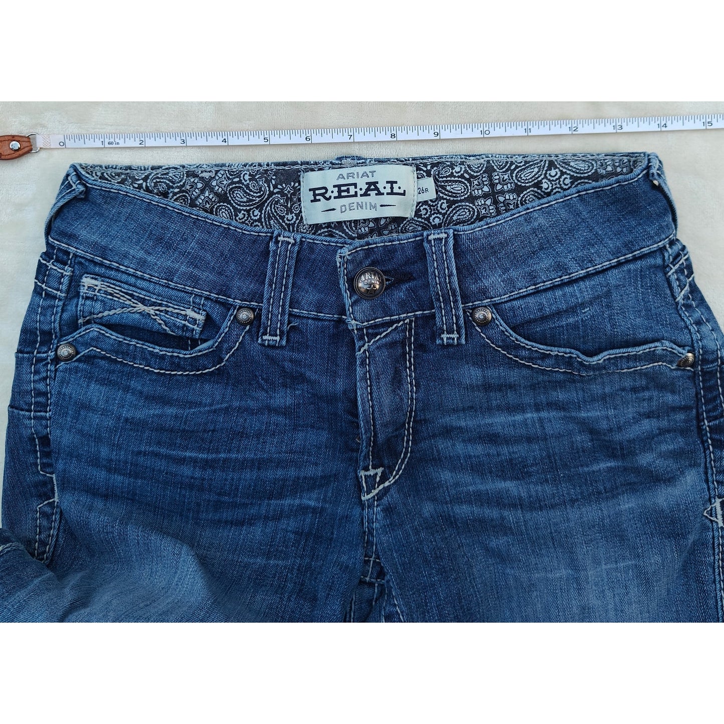 Ariat R.E.A.L. Mid Rise Straight Jeans Women’s 26R Blue Denim