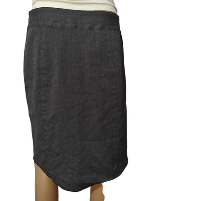 Ann Taylor LOFT Navy Button-Front Pencil Skirt Size 6 Lined Career Office