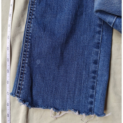 Levi’s 542 Bootcut Jeans Size 10 Medium Wash Raw Hem Stretch Denim