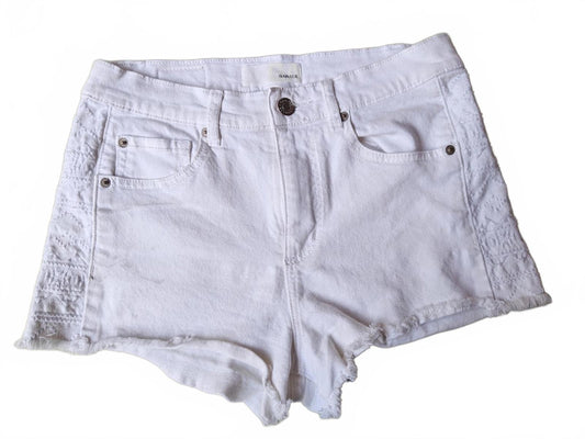 Garage White Retro High Rise Denim Shorts Size 5