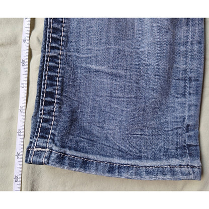 Miss Me Bootcut Jeans Size 28 Medium Wash Curvy Crop Embellished Denim