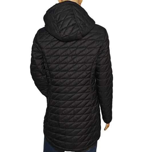 Free Country Black Quilted Hooded Long Puffer Jacket Women’s M