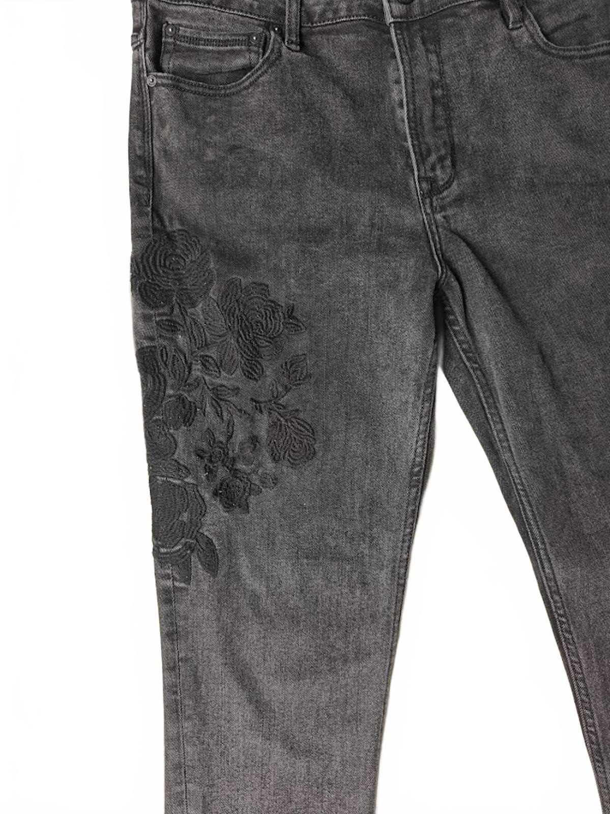 Guess Men's Slim Tapered Gray Embroidered Jeans - Size 36/32