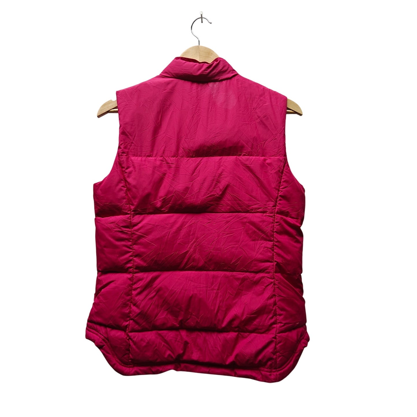 J.Crew Magenta Puffer Vest Quilted Button Front Stand Collar Size S