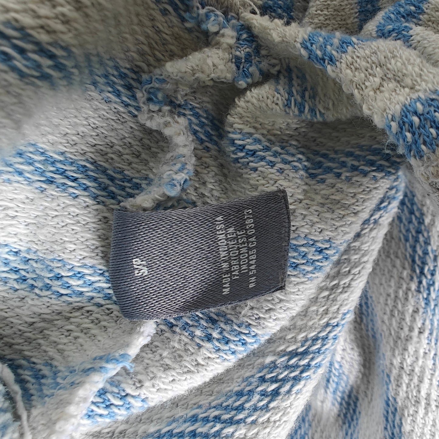 Aerie Blue Stripe Henley Waffle Knit Pullover Top Women’s Small