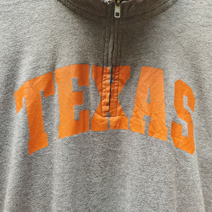 Victoria’s Secret PINK Texas Longhorns Quarter Zip Hoodie Gray Orange Size S
