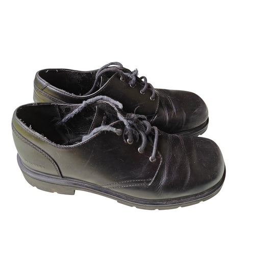 Skechers Black Leather Oxford Work Shoes Lace Up Comfort Slip Resistant Men’s 11