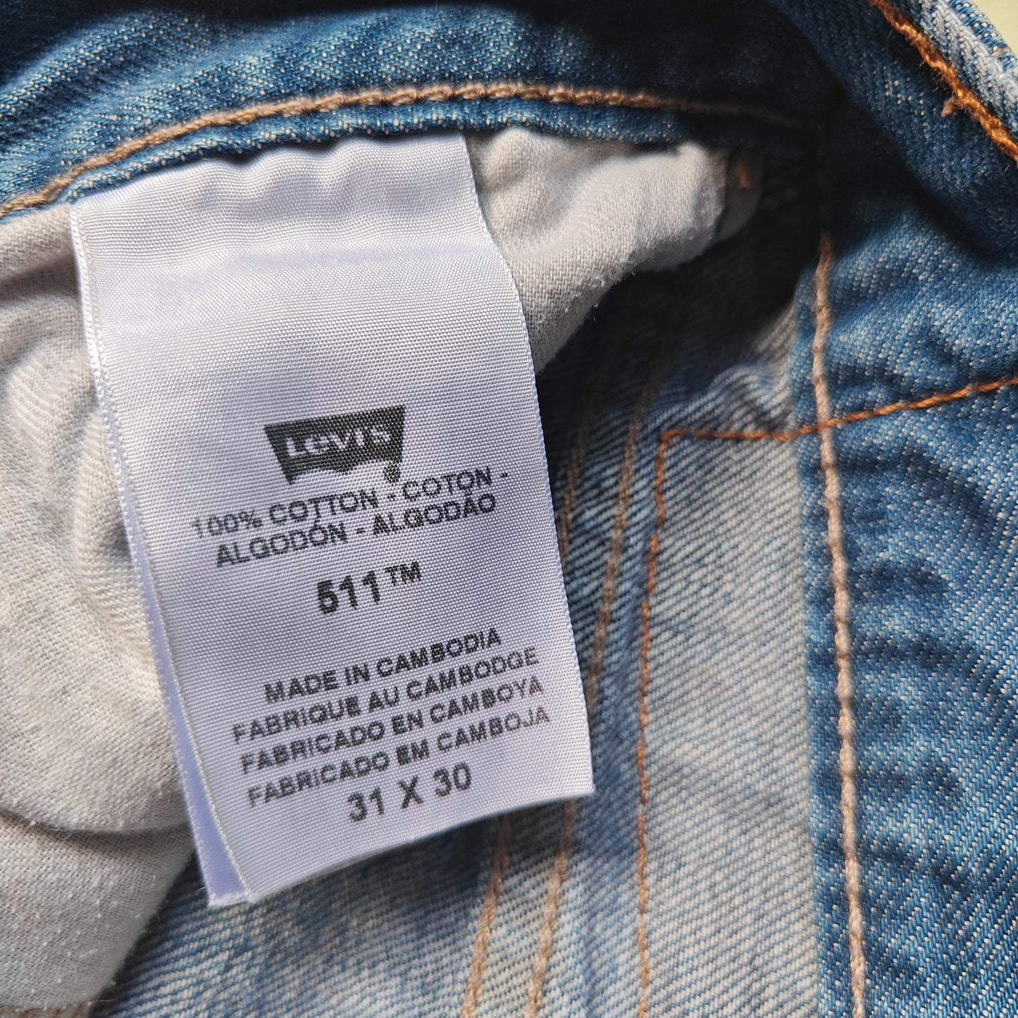 Levi’s 511 Slim Fit Jeans Men’s 31x30 Light Wash Denim Classic Style