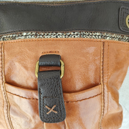 Sakroots The Sak Leather Crossbody Bag Brown Boho Adjustable Strap Small