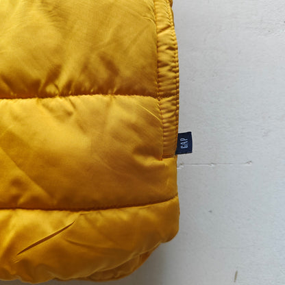 GAP Kids Puffer Vest Yellow Mustard Lightweight Quilted Zip Sleeveless Winter