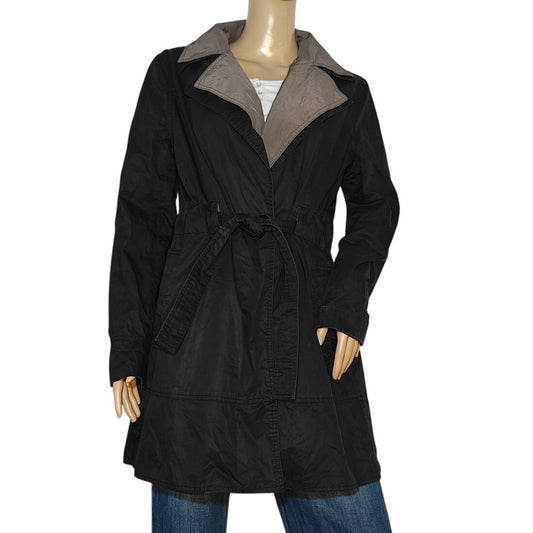 Kenneth Cole New York Reversible Belted Raincoat Black/Gray Women’s M