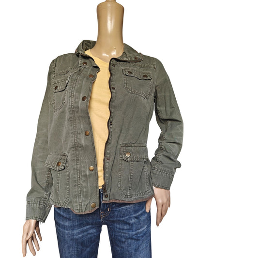 KUT from the Kloth Utility Jacket Women’s Small Olive Green Military Style Coat