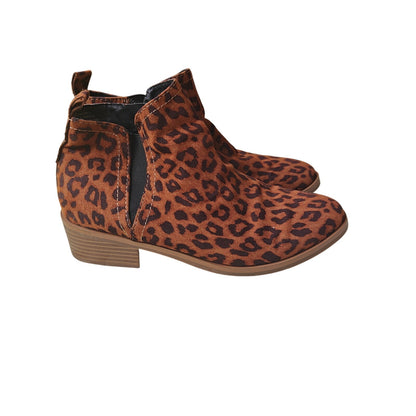 George Leopard Print Ankle Boots Women’s Size 7 Zip Up Booties Animal Print