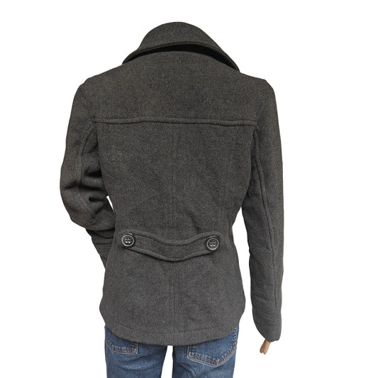 Aéropostale Wool-Blend Peacoat Gray Double-Breasted Women’s Medium
