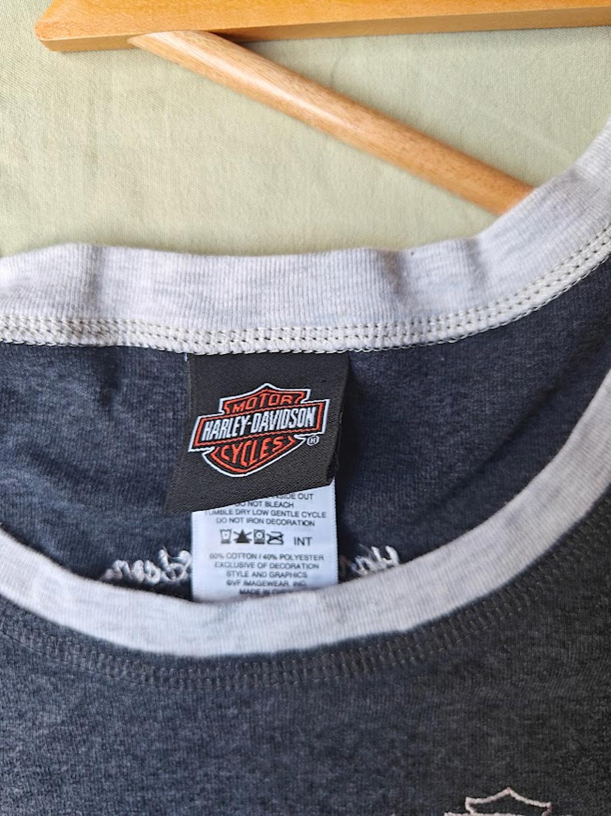 Harley Davidson Gray Ringer T-Shirt Women’s