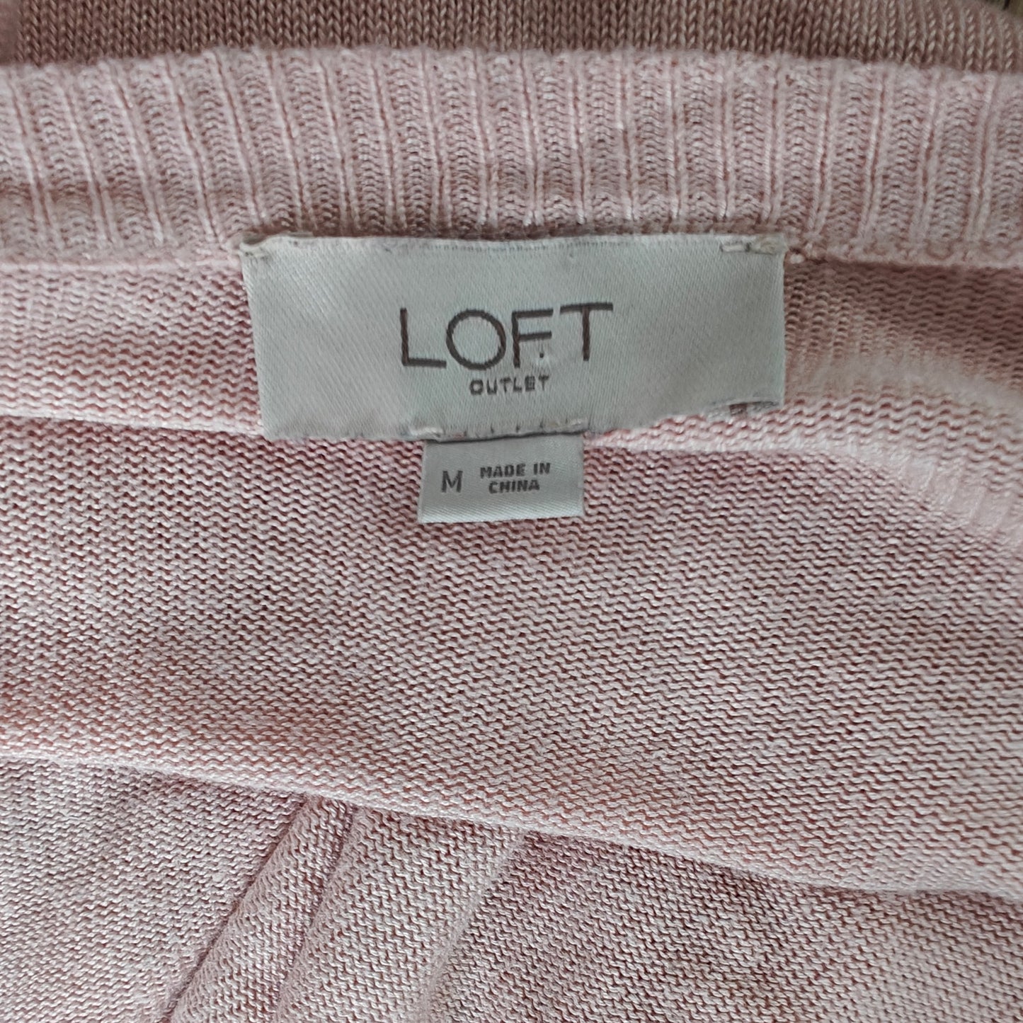 LOFT Outlet Pink Open-Front Cardigan Sweater M Lightweight Rayon