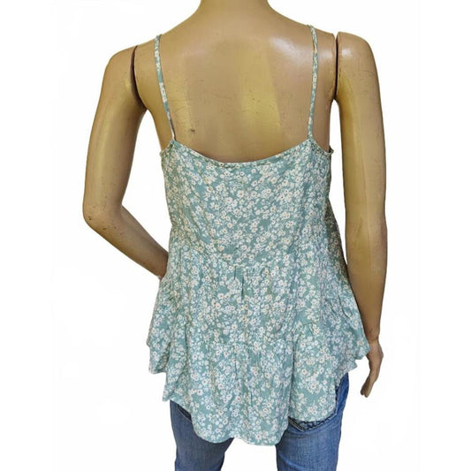 Paper Crane Floral Button Cami Tank Top Size XS