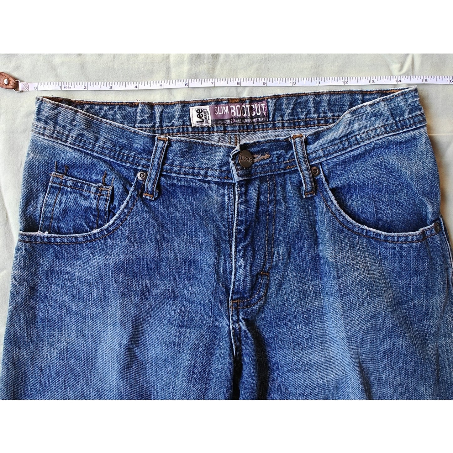 Lee Girls Adjustable Waist Relaxed Straight Jeans Size 16 Regular Blue