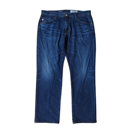 AG Adriano Goldschmied Men’s Blue Denim Jeans Slim Straight Dark Wash 34x32