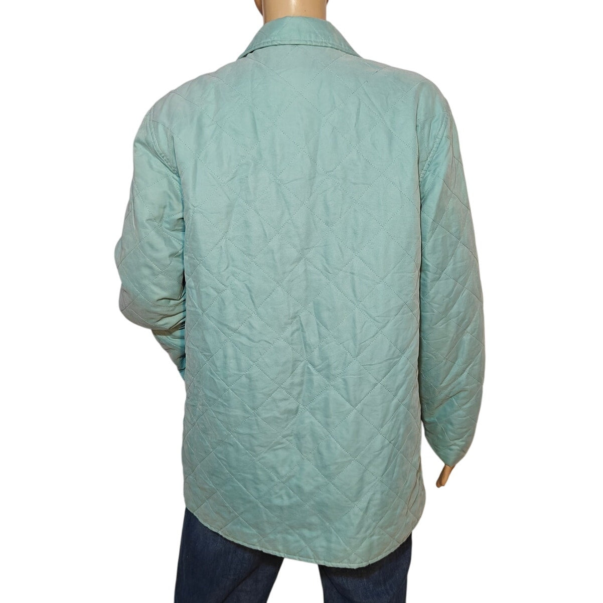 Orvis Women’s M Quilted Barn Jacket Seafoam Green Button Front Coat