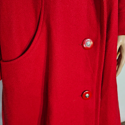 Vintage Jofeld by Forstmann Red Wool Blend Overcoat Made in USA