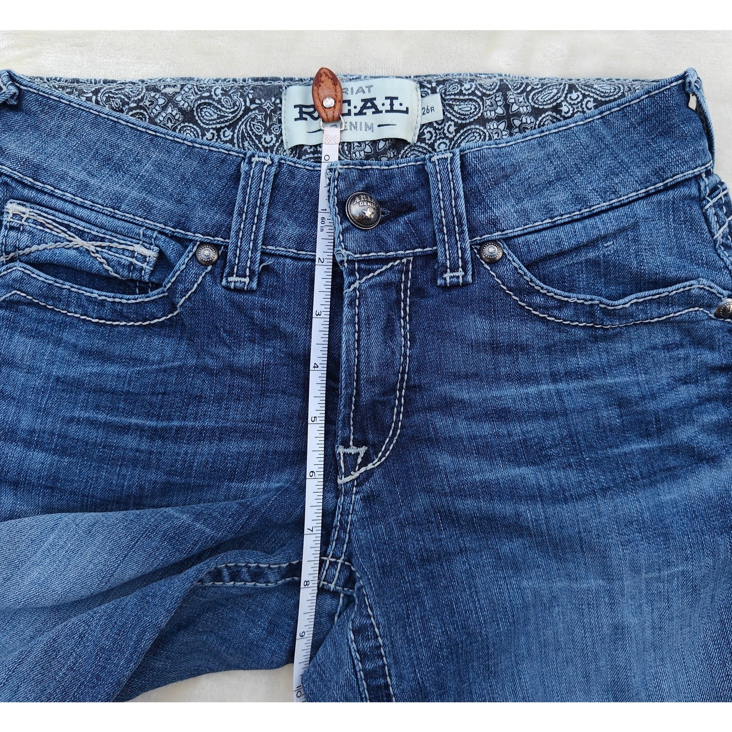 Ariat R.E.A.L. Mid Rise Straight Jeans Women’s 26R Blue Denim