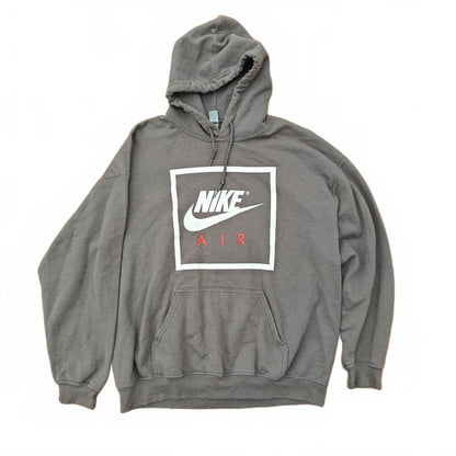 Nike Air Gray Hoodie Men’s Large Pullover Sweatshirt Streetwear Logo Graphic