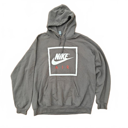 Nike Air Gray Hoodie Men’s Large Pullover Sweatshirt Streetwear Logo Graphic