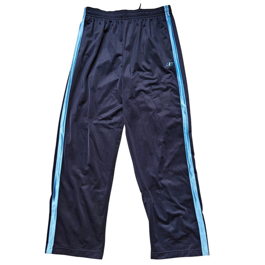 NordicTrack Navy Track Pants Men’s Large L – Side-Stripe Warm-Up Athletic Pants, Elastic Waist