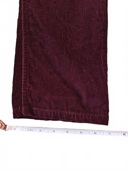 APC Burgundy Corduroy Straight Leg Pants - Size 30