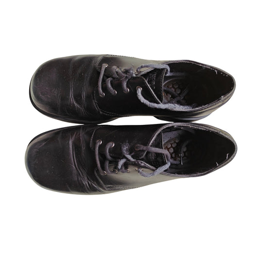 Skechers Black Leather Oxford Work Shoes Lace Up Comfort Slip Resistant Men’s 11