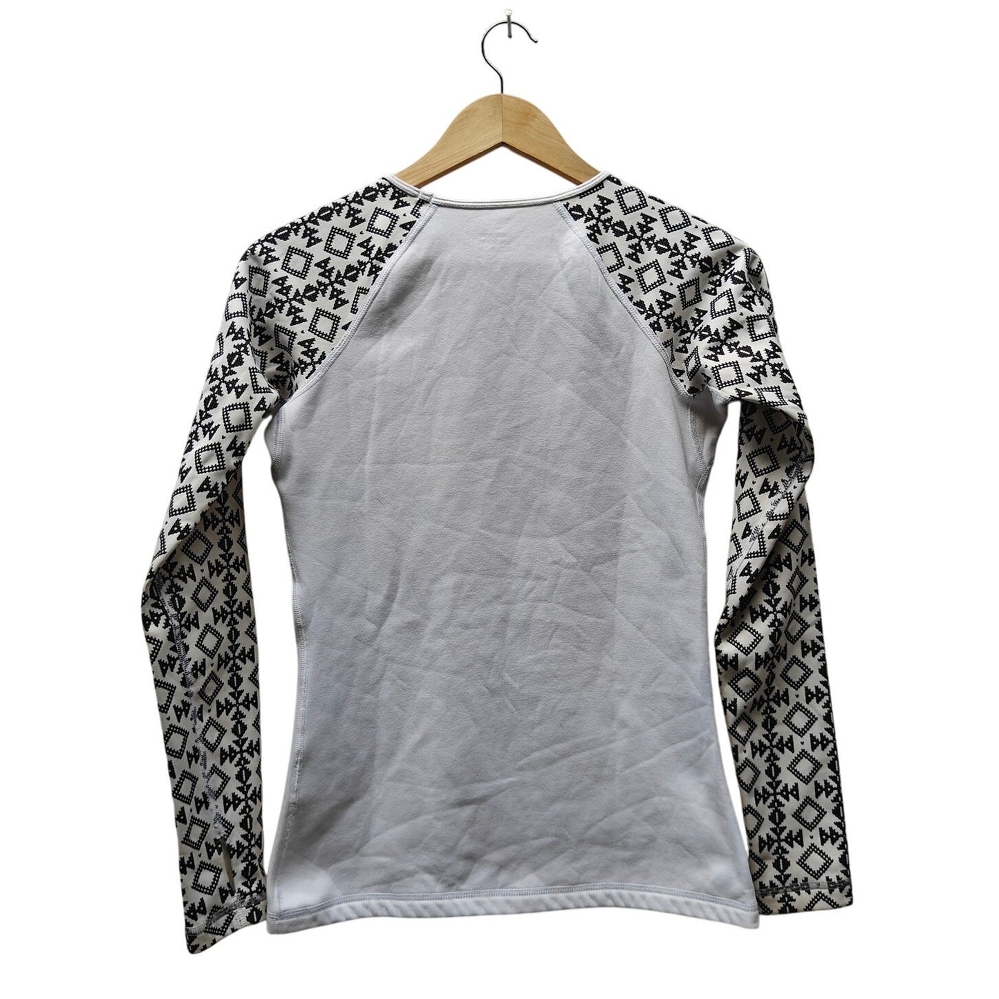 Nike Pro Therma-Fit Long Sleeve Top White Black Pattern Raglan Base Layer