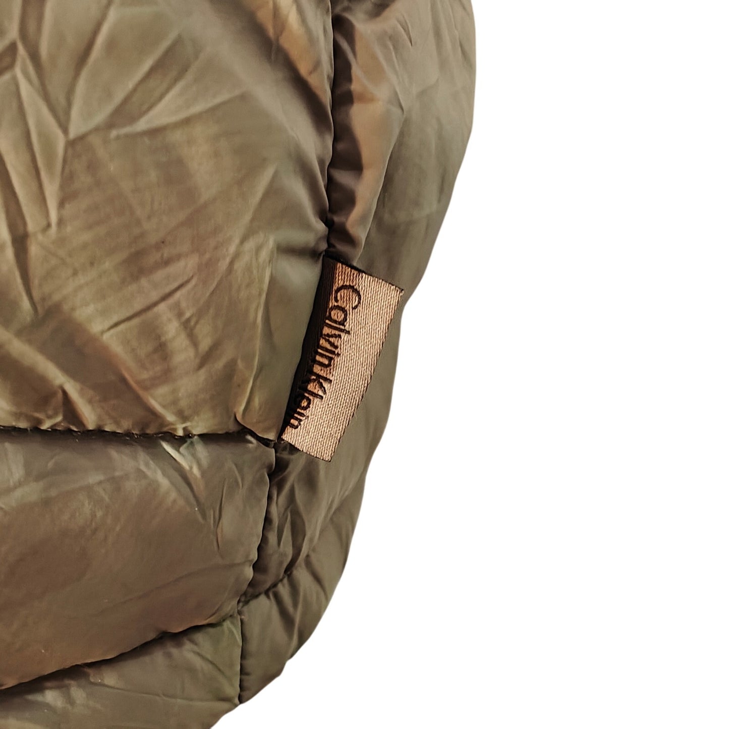 Calvin Klein Packable Down Puffer Coat Olive Hooded Quilted Women’s M