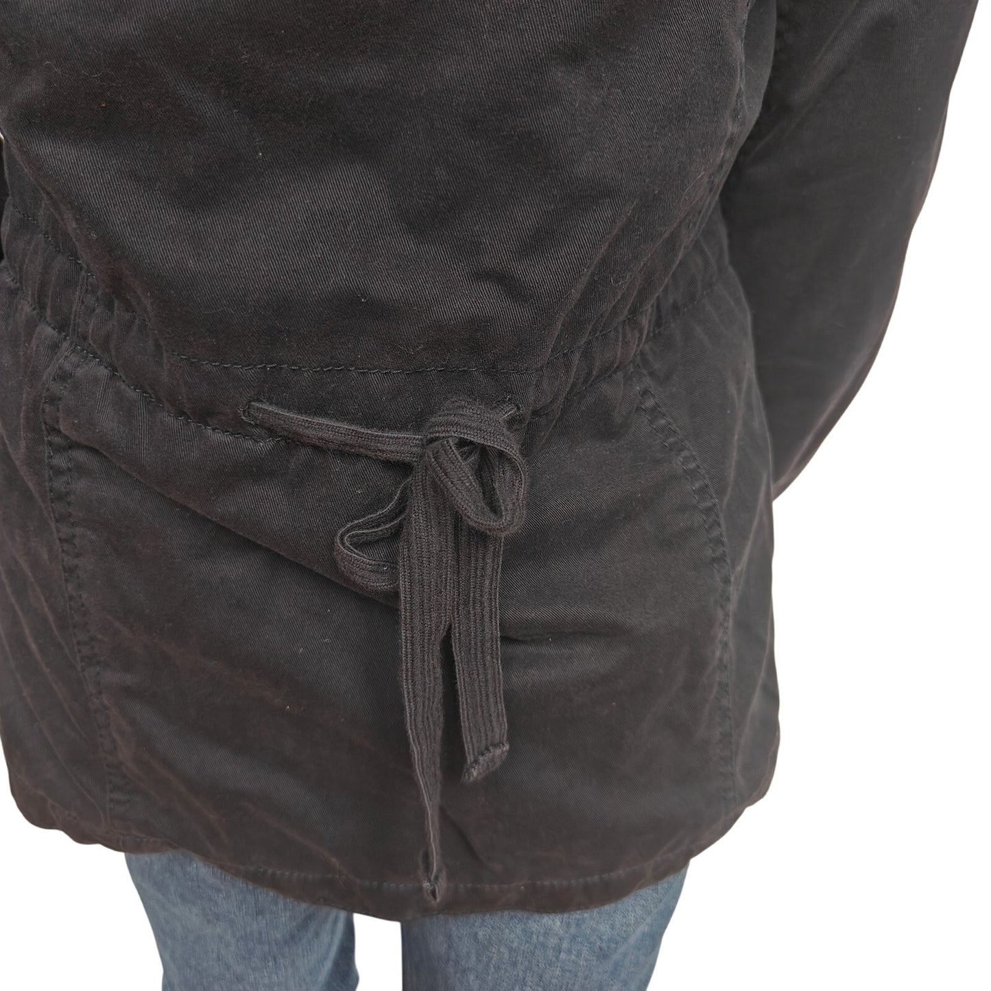 Abercrombie & Fitch Sherpa-Lined Toggle Duffle Coat w/ Faux-Fur Hood – Black, Women’s M