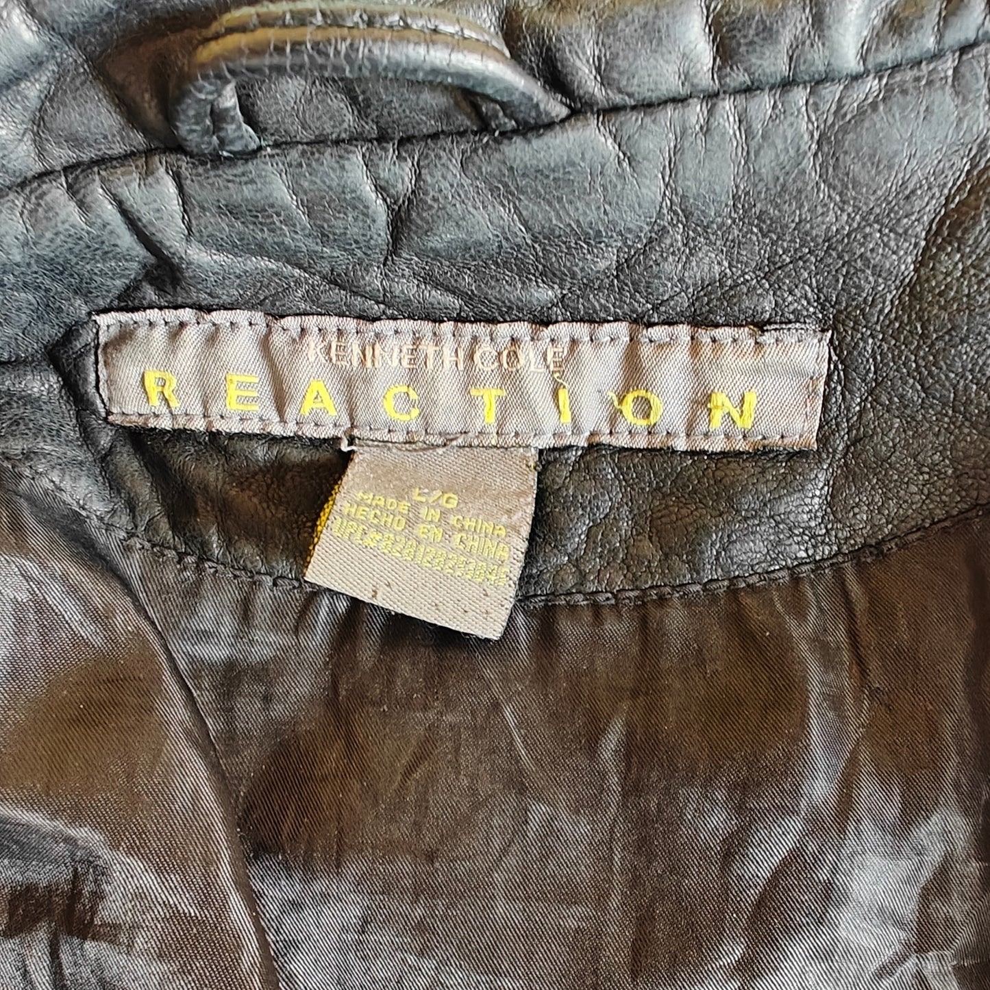 Kenneth Cole Reaction Black Leather Moto Jacket Women’s Large