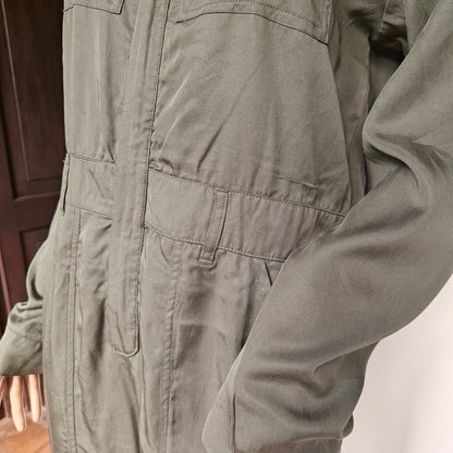 Fabletics Utility Jumpsuit XS Olive Green 100% Lyocell Long Sleeve