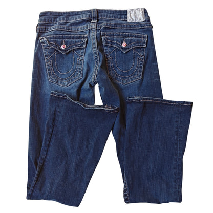 True Religion Made in USA Bootcut Jeans Women’s 30 Blue Thick Stitch