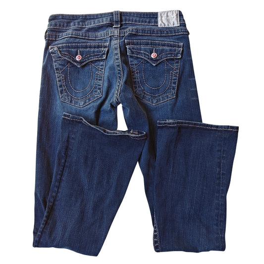 True Religion Made in USA Bootcut Jeans Women’s 30 Blue Thick Stitch