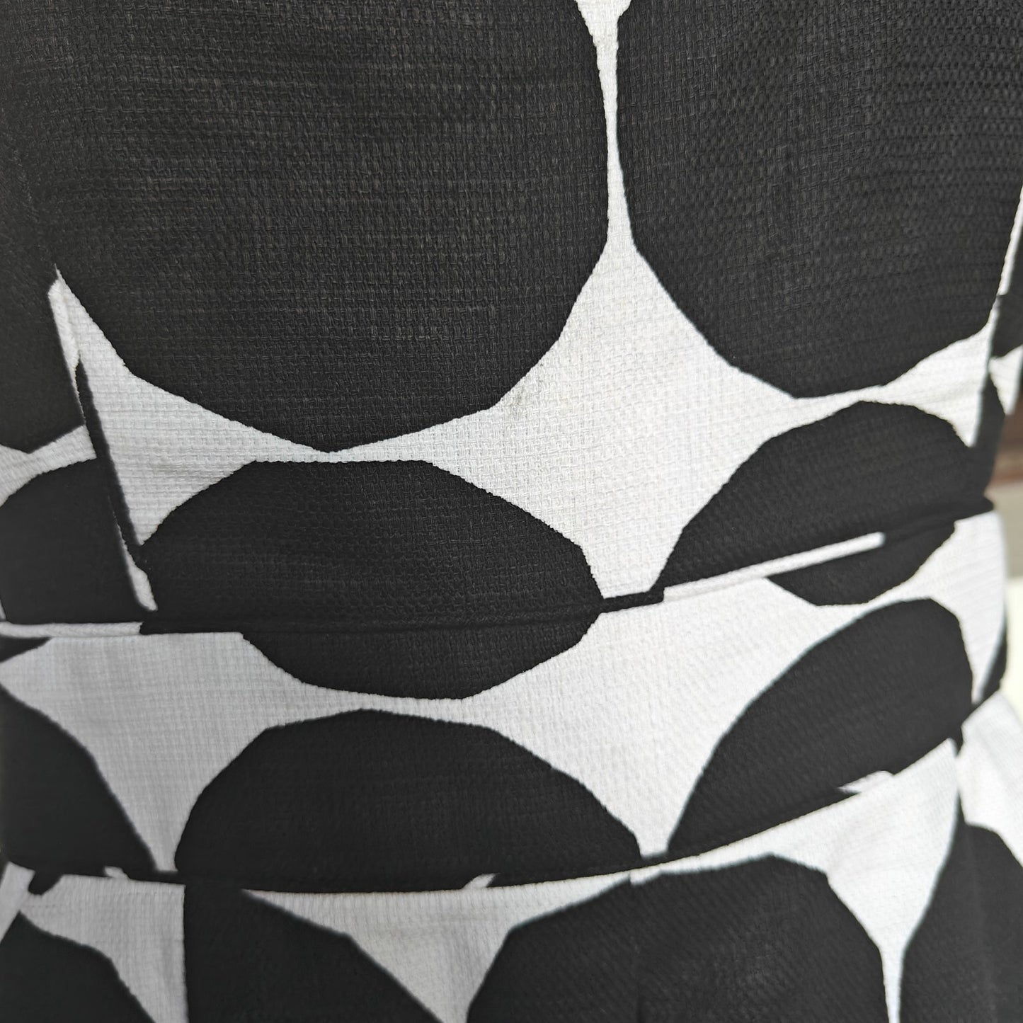 Banana Republic x Marimekko strapless dot dress, black/white, sz 10