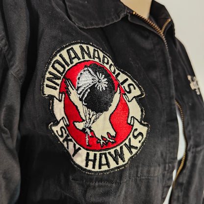 Vintage Hinchman Sky Hawks Parachute Club Jacket Indianapolis Black