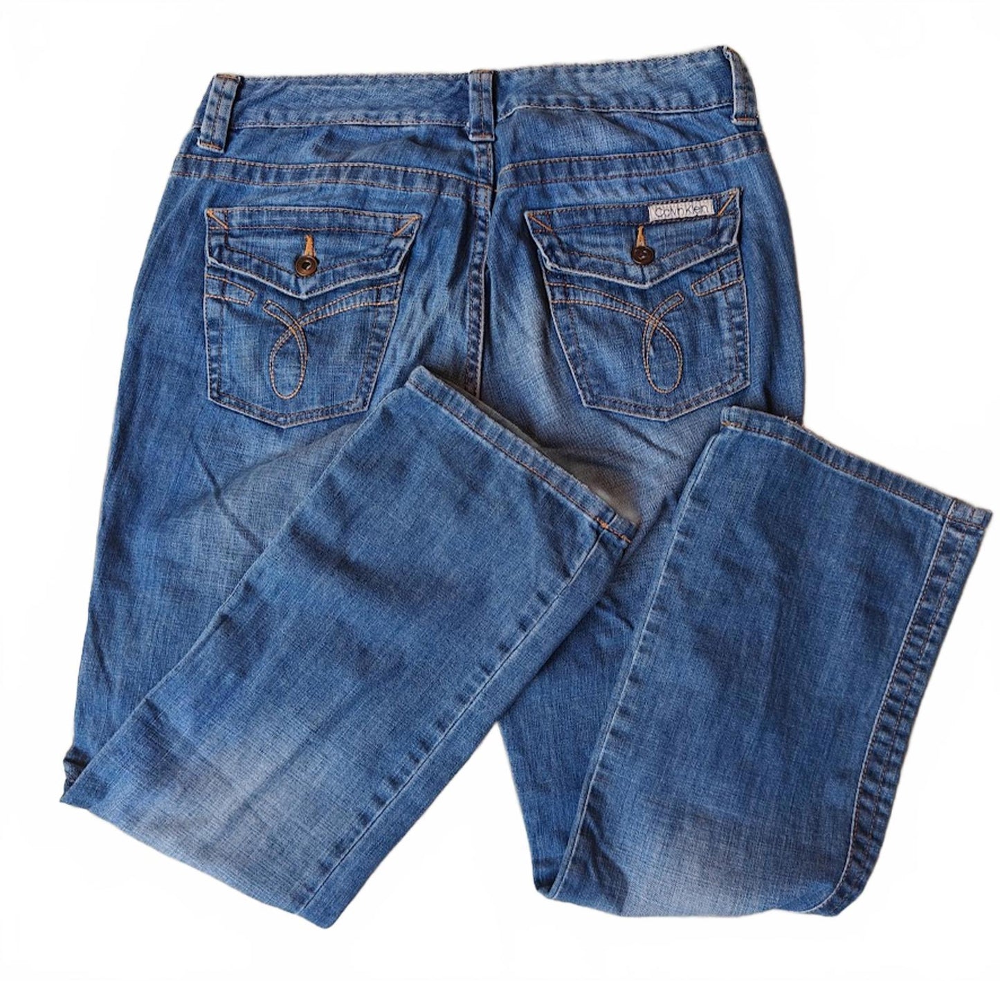 Calvin Klein Straight Leg Mid Rise Jeans - Size 10